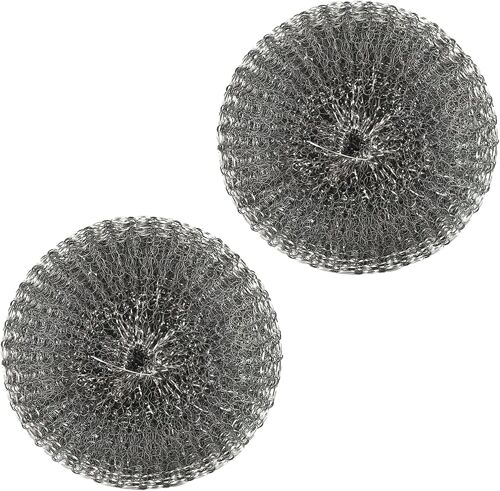 MEVRONISSHOP-Lot de 2 Attrape-Calcaire en Acier Inoxydable Réutilisables - Détartrant en Maille pour Bouilloire - Nettoyeur de Casserole Anti-Calcaire