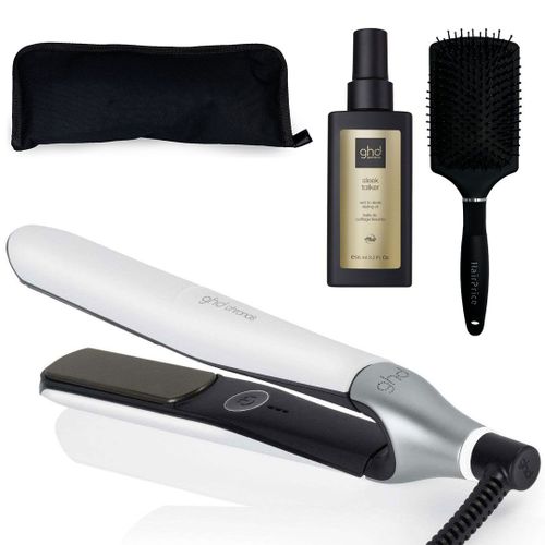 Ghd - Fer À Lisser Lisseur Ghd Chronos Blanc + Huile Thermoprotectrice Ghd + Trousse De Voyage Hairprice + Brosse Hairprice