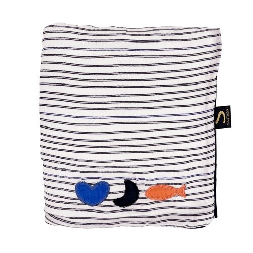 Couverture Bébé 75x100cm En Gaze De Coton Et Polaire Marinière