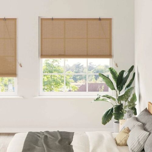 Vidaxl Stores Et Occultants Avec Des Rideaux Marron Clair Bambou