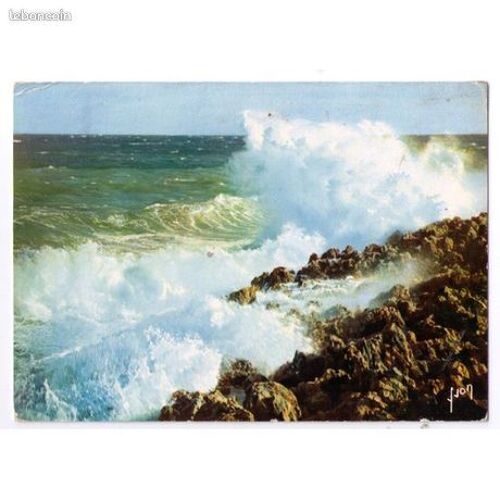 Carte Postale "Effet De Vague Au Cap Martin" De 1961 En Couleur