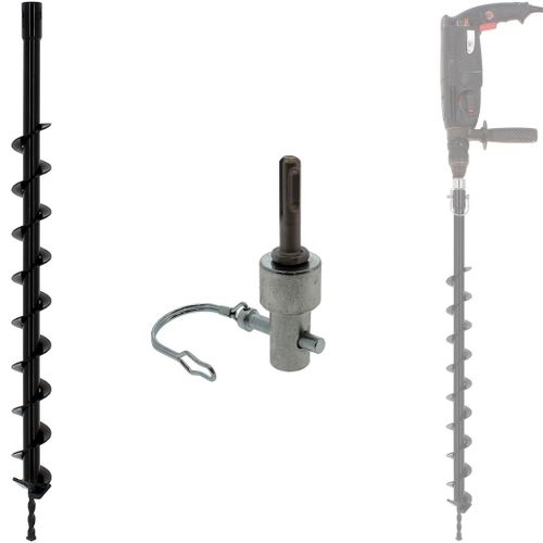 Mèche de tarière Ø 60 mm avec adaptateur pour perceuse et perforateur SDS-plus