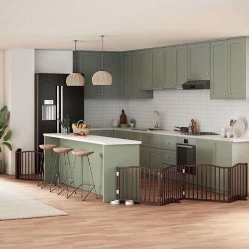 Vidaxl Barrière Pour Chien Avec Porte Pliable 6 Panneaux Bois Peuplier