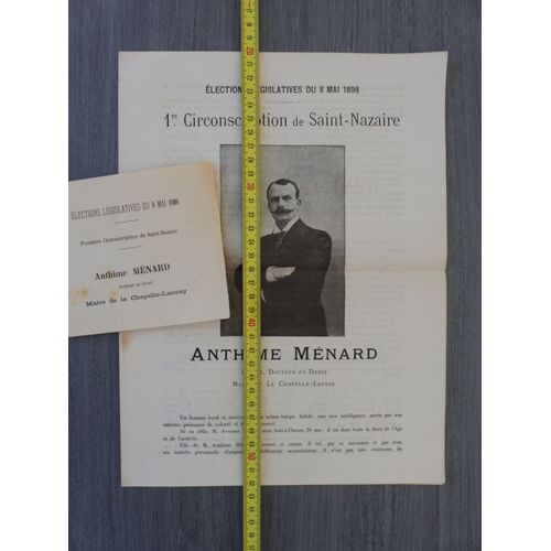 Lot Élections Legislatives / Saint-Nazaire Nantes / A. Menard / Original 1898
