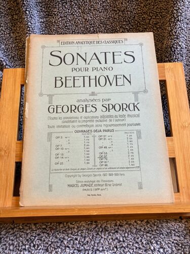 Beethoven Sonate Piano N°23 Appassionata Analytique Georges Sporck Editions Marcel Jumade