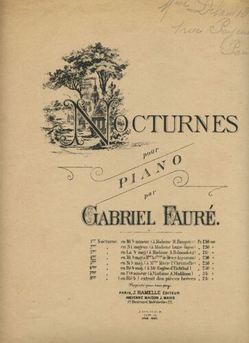 Fauré 3ème Nocturne Pour Piano (Ed.Hamelle)