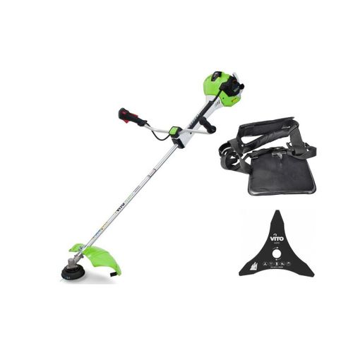 Debroussailleuse thermique 43 Cm3 Moteur 2T 1,6CV + Lame 3 dents + Bobine de fil + Harnais de portee VITO