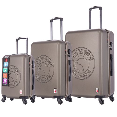 Compagnie De Californie - Ensemble de 3 valises à roulettes gris cc-t366 grey