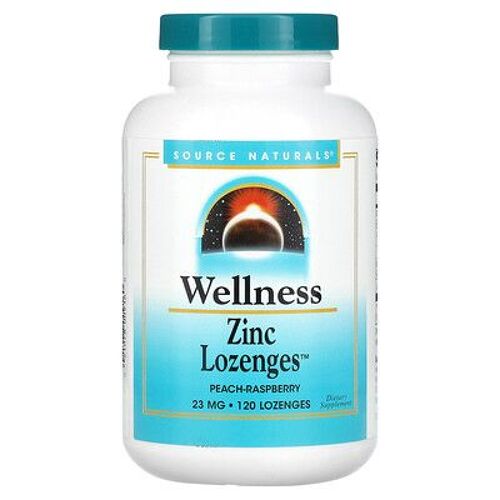 Source Naturals Bien-Être, Pastilles De Zinc, Pêche-Framboise, 23 Mg, 120 Pastilles