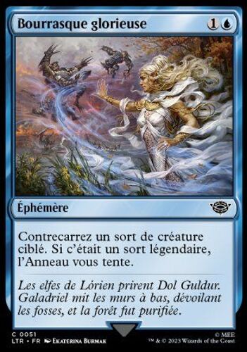 Bourrasque Glorieuse(Glorious Gale) Foil Ltr 51 Commune Ltrc0051f Le Seigneur Des Anneaux : Chroniques De La Terre Du Milieu(Lord The Rings: Tales Of Middle-Earth) Magic L'assemblée(The Gathering) Mtg