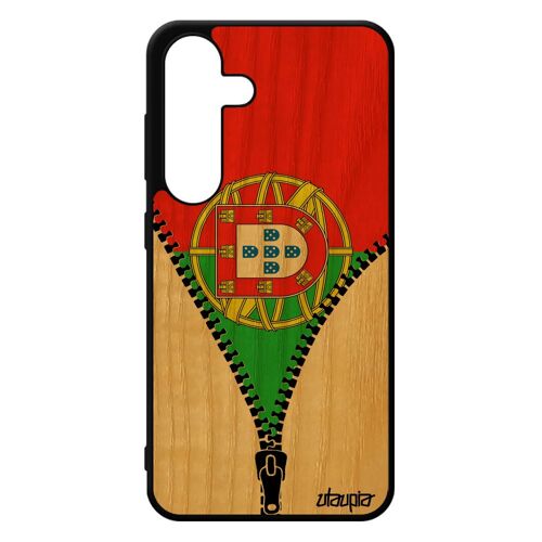 Coque Bois Silicone Samsung Galaxy S24 Drapeau Portugal Portugais Euro Portable Souple Telephone Foot Coupe Du Monde Jo Basket Vrai