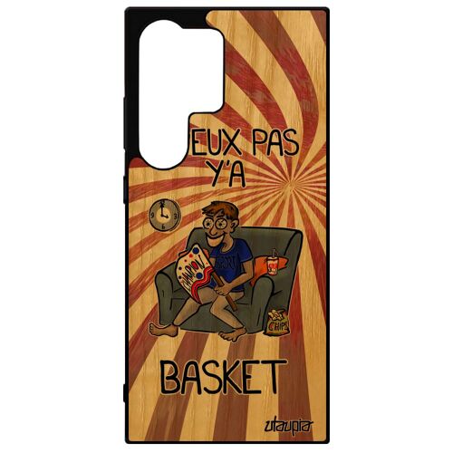 Coque Samsung S24 Ultra En Bois Silicone J'peux Pas Y'a Basket Jpeux Rouge Drole Design Souple Humour Supporter Telephone Je Galaxy