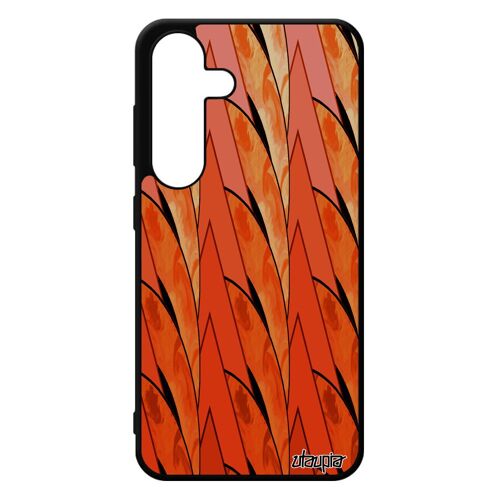 Coque marbre Samsung Galaxy S24 silicone souple orange original acrylique coloré aluminium texture motif design geometrique housse