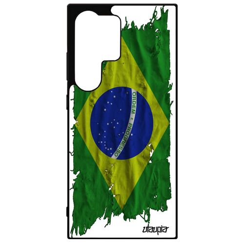 Coque Antichoc Samsung Galaxy S24 Ultra Silicone Drapeau Bresil Bresilien 4g Coupe Du Monde Foot Copa America Jeux Olympiques Gel De