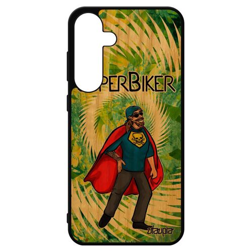 Coque Bois Super Biker Motard Pour S24+ Plus Silicone Etui Drole Heros Portable Original Texte Comics Bd Frêne Humour Samsung Galaxy