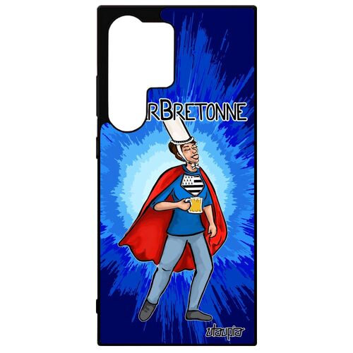 Coque Silicone S24 Ultra Super Bretonne Humoristique Texte Housse Bande Dessinée Pas Cher Drapeau Bretagne Comics De Samsung Galaxy