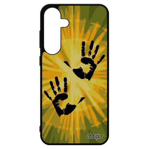 Coque En Silicone Empreinte Main Antichoc S24+ Plus Street Art Trace De Explosion Telephone Peinture Housse Deux Vert Samsung Galaxy