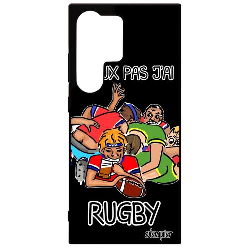 Coque J'peux Pas J'ai Rugby Pour Samsung S24 Ultra Silicone Humour Unique Alu Humoristique Coupe D'europe Bd Noir Sport 5g De Galaxy