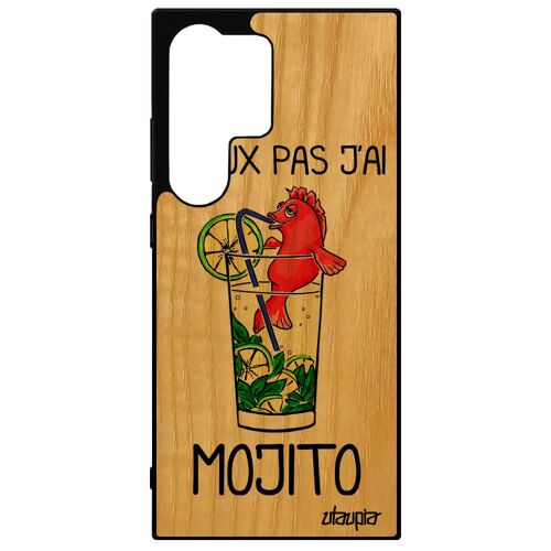 Coque Silicone Samsung S24 Ultra Bois J'peux Pas J'ai Mojito Rouge Bourré Sm-S928b Noir Humoristique Humour Bd Poisson Rouge Galaxy