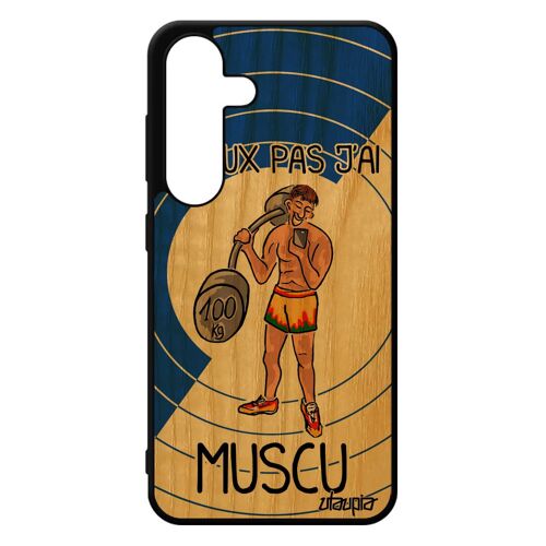Coque Pour S24 Bois Silicone J'peux Pas J'ai Muscu Drole Bleu Bande Dessinée Housse Musculation Comique Humoristique Samsung Galaxy