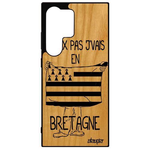 Coque Bois J'peux Pas J'vais En Bretagne Pour Galaxy S24 Ultra Silicone Smartphone Basket Humour Region Drapeau Breton Motif Samsung