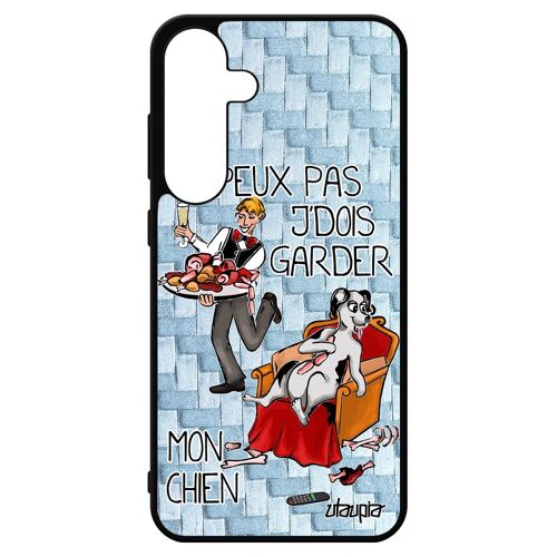 Coque Samsung S24+ Plus Silicone J'peux Pas J'dois Garder Mon Chien Je Cartoon Bd Humour Comique 4g Jpeux Bleu Chiot Noir De Galaxy