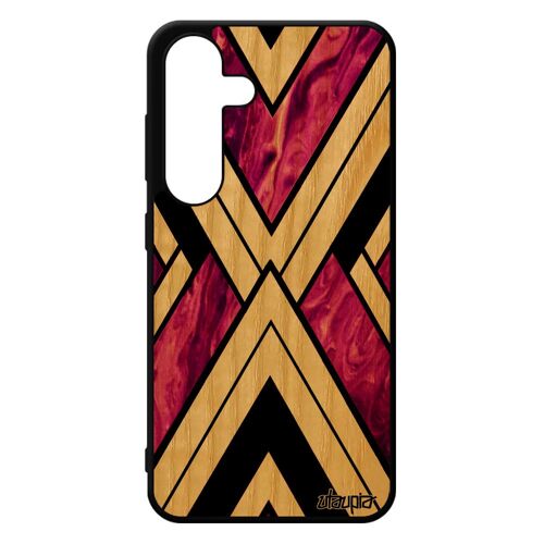 Coque Bois Marbre Antichoc Pour S24 Silicone Motif Rose Telephone Artisanat Triangle Geometrie Personnalisé Coloré De Samsung Galaxy