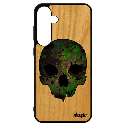 Coque Bois S24+ Plus Silicone Tete De Mort Camouflage Souple Graff Cover Housse Punk Smartphone Crane Biker Telephone Samsung Galaxy