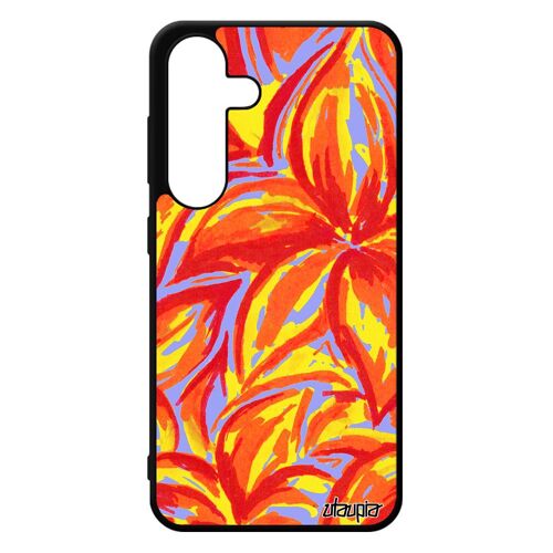 Coque Fleurs Samsung S24 Silicone Motif Bumper Orange Floral Texture Original Coloré Etui Bouquet Alu Nature 4g Housse De Galaxy