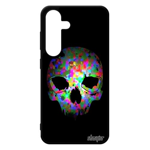 Coque Silicone Samsung S24 Crane Etui Tete De Mort Emo Hardrock Metal Personnalisé Peur Symbole Halloween Rose Squelette Case Galaxy