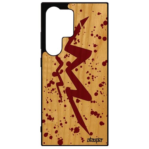 Coque En Bois Signe Du Zodiaque Verseau Samsung S24 Ultra Silicone Telephone Tache D'encre Antichoc Etui Calligraphie Garcon Galaxy