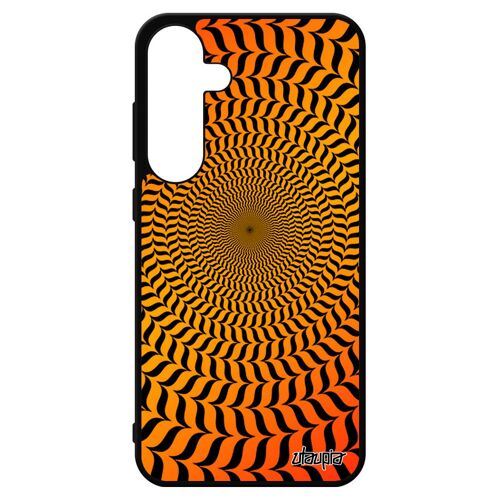 Coque silicone S24+ Plus illusion d'optique SM-S926B/DS orange spirale cercle mobile graphique portable rond pas cher Samsung galaxy
