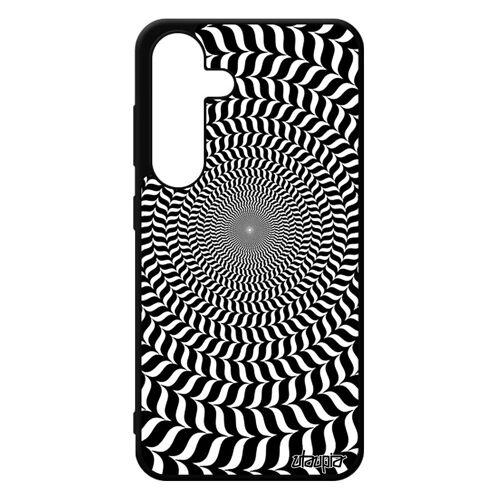 Coque S24 Silicone Illusion D'optique Spirale Cercle Rond Noir Et Blanc Housse Art Visuel Bicolore Etui Souple Effet Samsung Galaxy