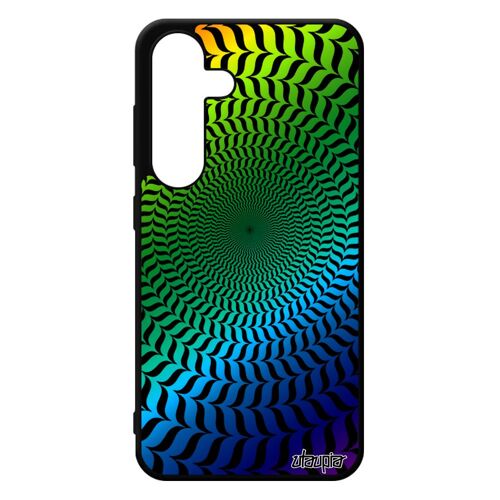 Coque Galaxy S24 Silicone Illusion D'optique Tpu Art Visuel Gay Pride Personnalisé Spirale Multicolore Noir Mirage Effet De Samsung