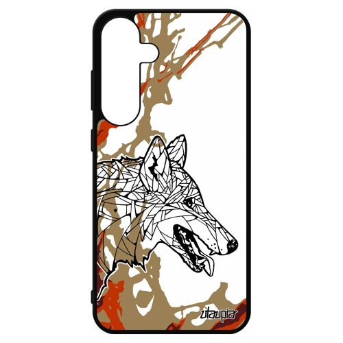 Coque Samsung S24+ Plus Silicone Loup Hiver Marron Azteque Tribal Antichoc Peinture Telephone Ethnique Cover Souple Arbre 4g Galaxy