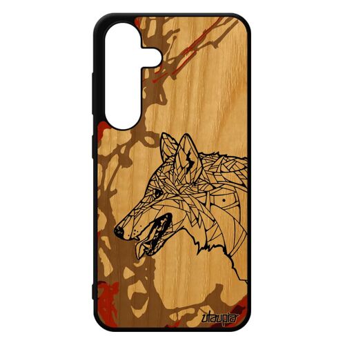 Coque S24 Bois Silicone Loup Homme Ethnique Tribal Sm-S921b Animal Azteque Chien Foret Mechant Dessin De Protection Samsung Galaxy