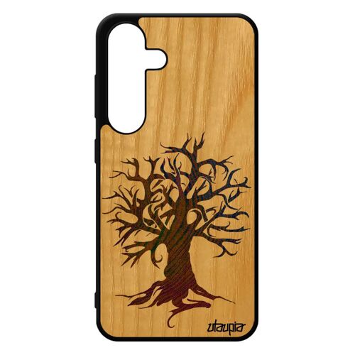 Coque Peinture Arbre Samsung S24 Bois Naturel Silicone Portable Art 5g Ecologie Foret Dessin Motif Ecolo De Vie Antichoc Zen Galaxy