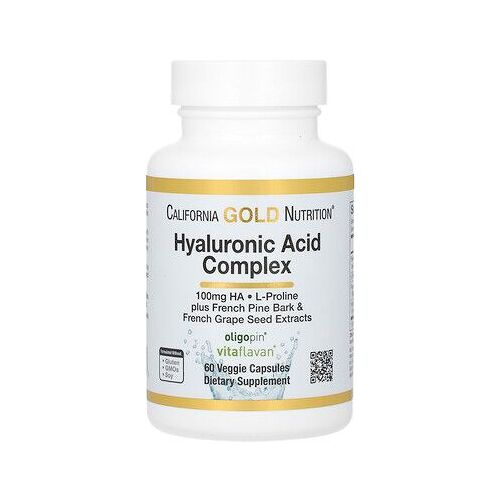 California Gold Nutrition Complexe À L'acide Hyaluronique, 60 Capsules Végétariennes 