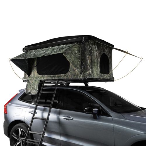 Tente De Toit Camouflage Pour Voiture, 4x4 ,Van Camping- 2 À 3 Personnes -Coque Rigide & Ouverture Pop Up 3/15sec -Matelas Intégré 55mm Echelle Téléscopique [Filet De Stockage & Lampe Torche Inclus]