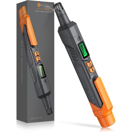 Détecteur de Fuites de Gaz Naturel avec Alarme Sonore Visuelle Analyseur de Combustion Portable Localiser Les Fuites de Monoxyde Carbone Méthane CO2 pour Camping Car Maison - Noir