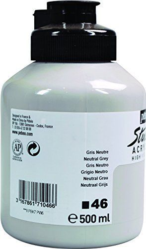 Peinture Acrylique - Gris Neutre - 46 - Pébéo Studio - Pot De 500ml