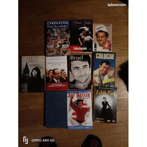 10 Livres People ,Gens Célèbres Coluche E.Piaf , Romy Schneider , Joe Dassin ; Maritie Et Gilbert Carpentier,Juliette Gréco,Bruel,Mickael Jackson, Prends Garde À Toi Si Je T'aime