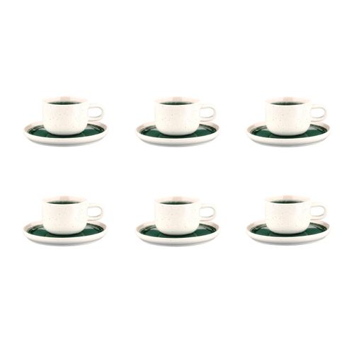 Tasse 20cl Et Soucoupe Ø15cm Oxygen - 12 Pièces - Vert De Gris