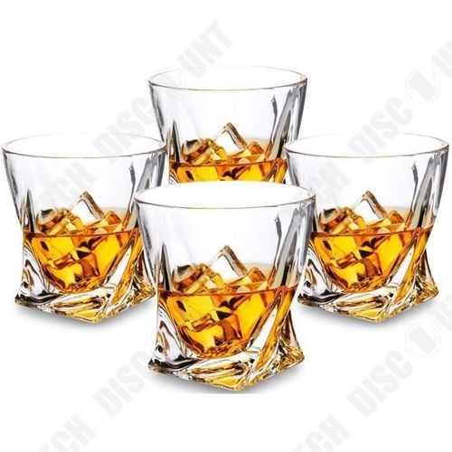 Td® Ensemble De 4 Verres Pour Boisson Alcoolisée Whisky Cognac Scotch Bourbon Set De Dégustation De Luxe Cadeau Noël