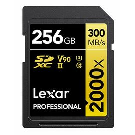 Carte mémoire LEXAR PRO SD UHS-II 2000X 256GB CLASS 10 U3 (lecture 300MB/S, écriture 260MB/S)