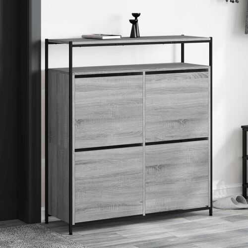 vidaXL Armoire à chaussures 4 tiroirs rabattables sonoma gris