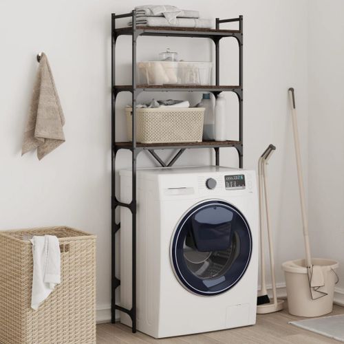 vidaXL Étagère de lave-linge chêne marron 67x25x163 cm bois ingénierie
