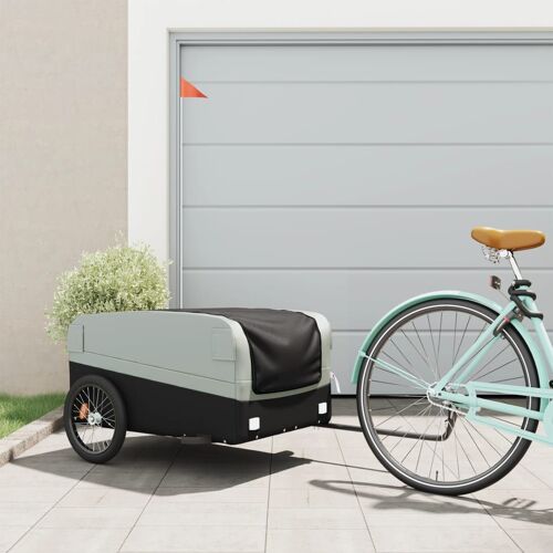 Vidaxl Remorque De Vélo Noir Et Gris 45 Kg Fer