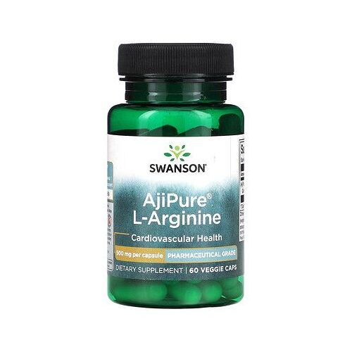 Swanson Ajipure L-Arginine, 500 Mg, 60 Capsules Végétariennes 