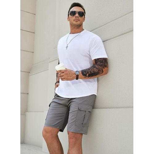 Kalanka-Short Homme En Coton Chino Short Court Taille Élastiquée Short